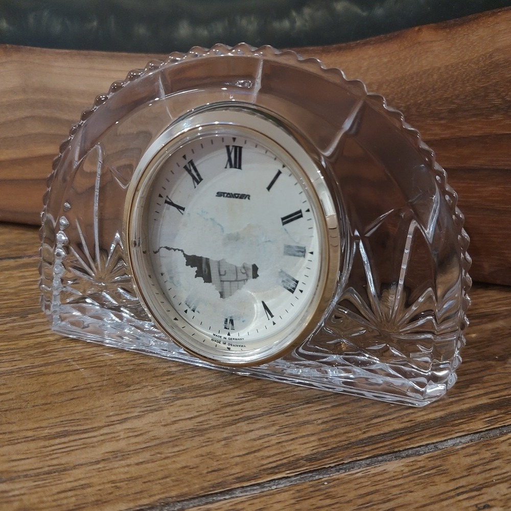 Vintage Staiger Mantle Clock Cut Crystal Germany Parts‎ Only